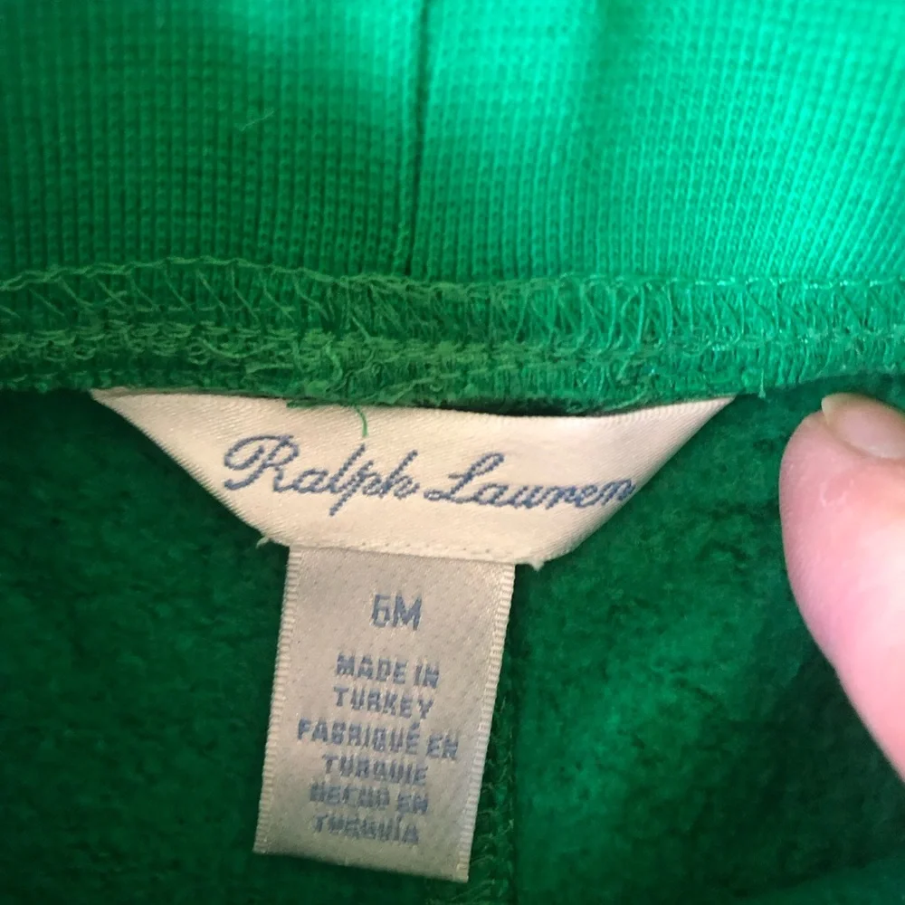Ralph Lauren Palm Beach Green Sweat Shorts w/Pockets Sz 6mo
